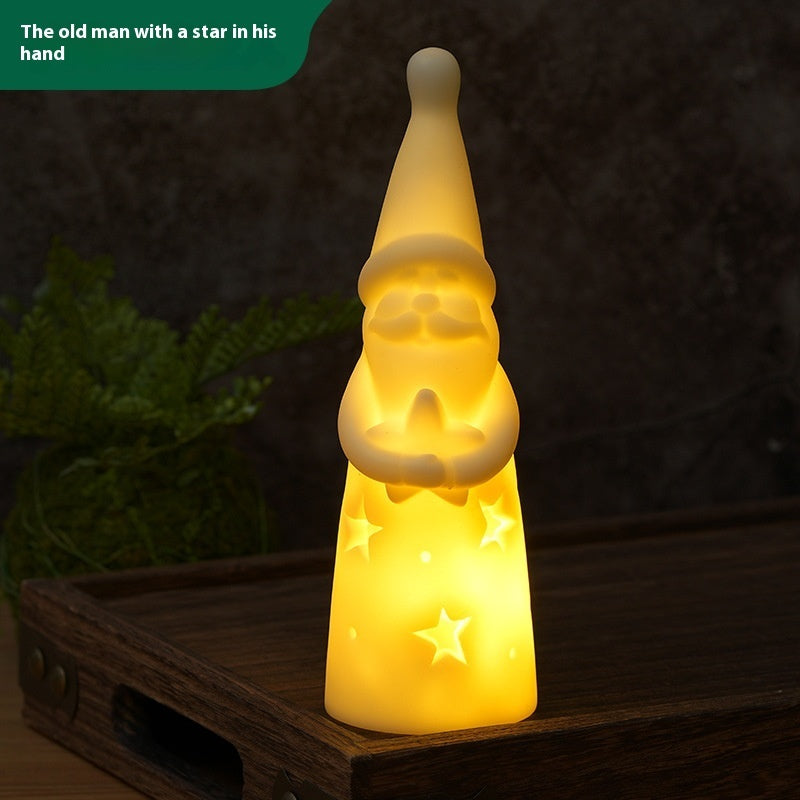 White Tall Light-Up Battery-Operated Plastic Statue Christmas Decoration in Assorted Styles