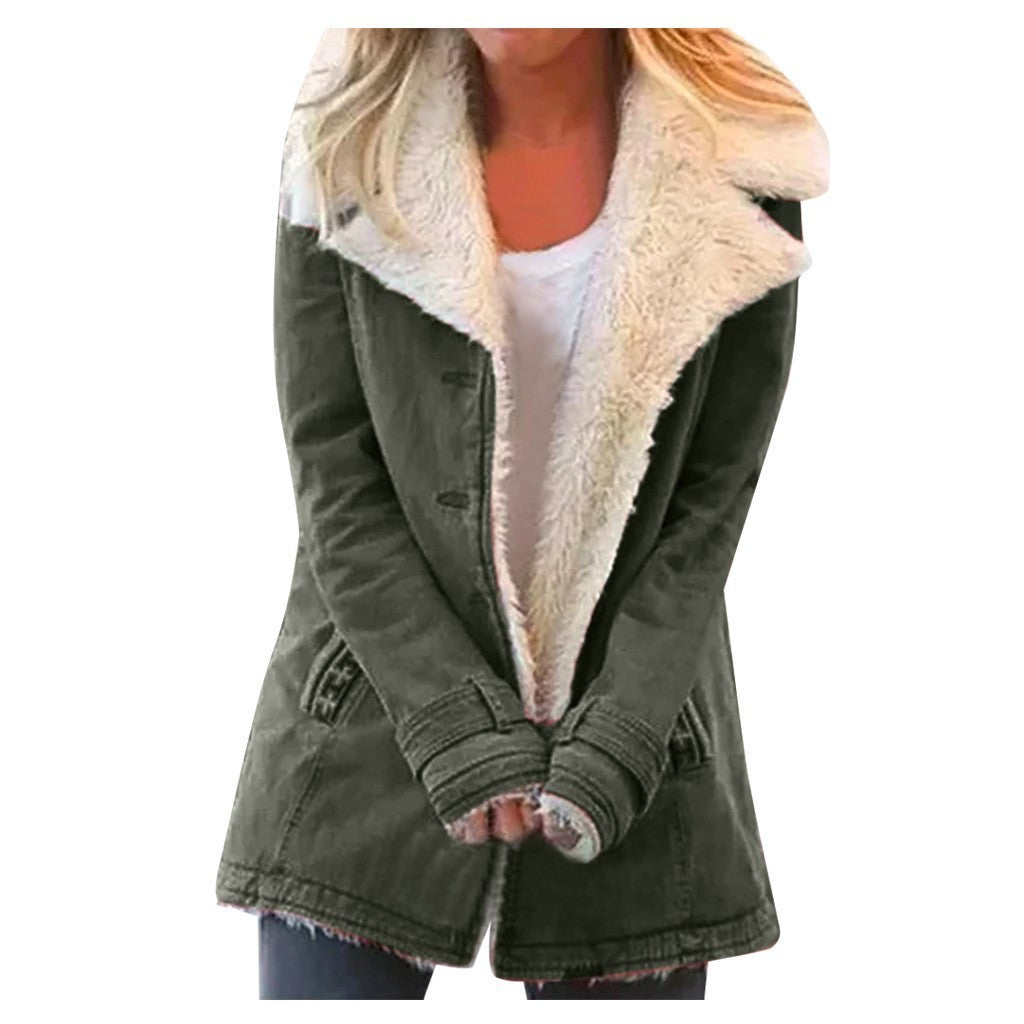 A Fleece Warm Cotton-padded Jacket For Women