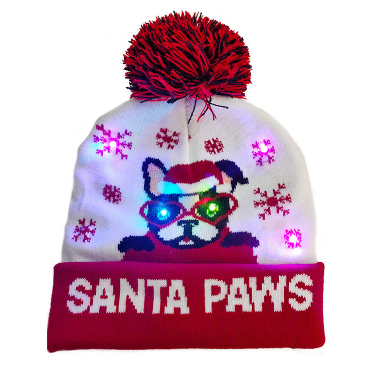 Festive Winter Christmas Toboggan Hat with Puffball