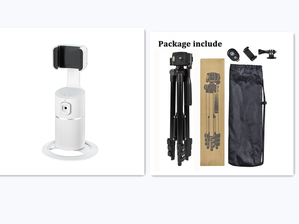 AI Face?Tracking 360° Rotating Phone Stand For Live Streaming