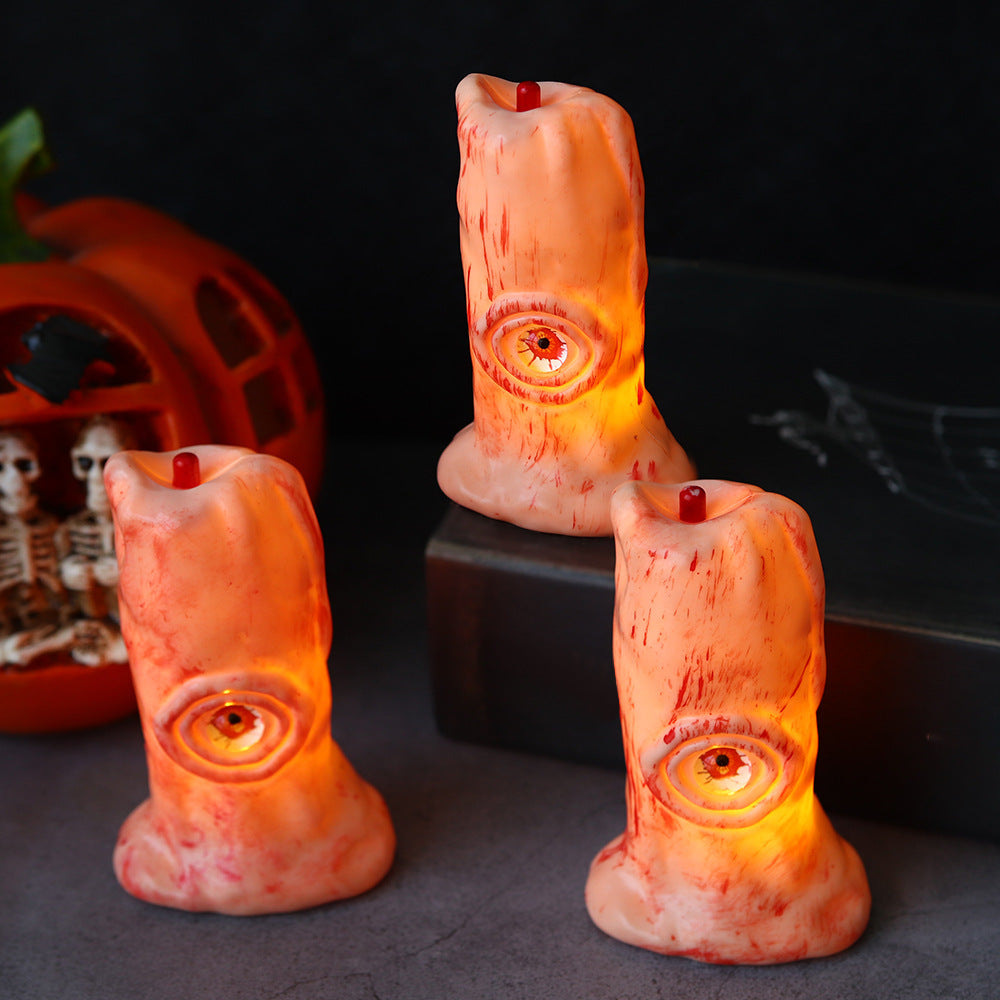 Creepy Eye False Candle with LED Flame and Bloody Exterior