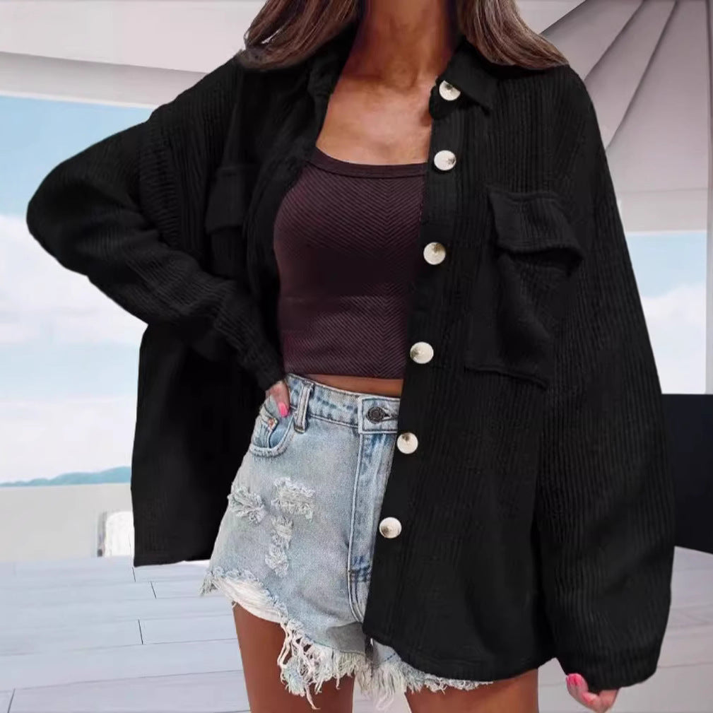 Women's Solid-color Long-sleeve Blouse Jacket