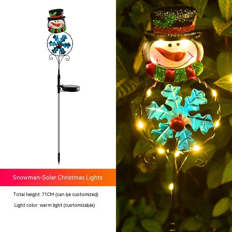 Solar Powered LED Christmas Yard Decoration Posts in Various Styles