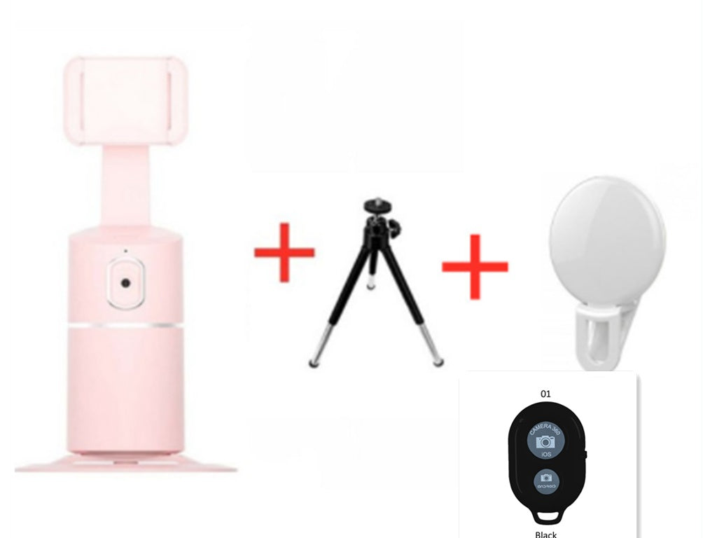 AI Face?Tracking 360° Rotating Phone Stand For Live Streaming