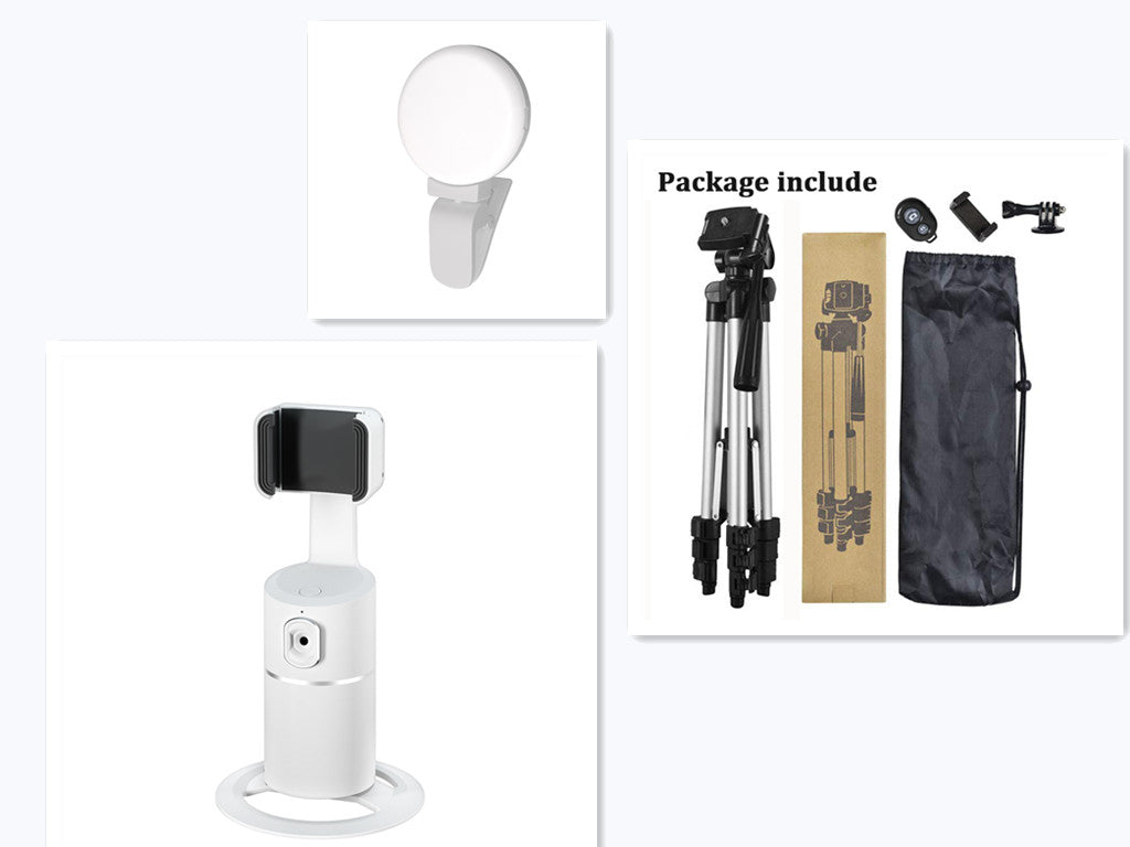 AI Face?Tracking 360° Rotating Phone Stand For Live Streaming