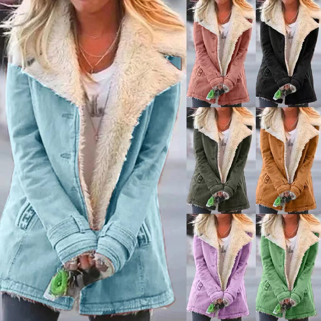 A Fleece Warm Cotton-padded Jacket For Women