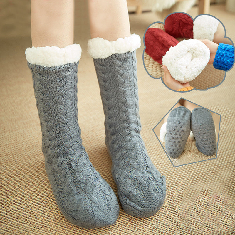 Super Soft and Thick Stretchy Ankle Socks with Traction Bottoms