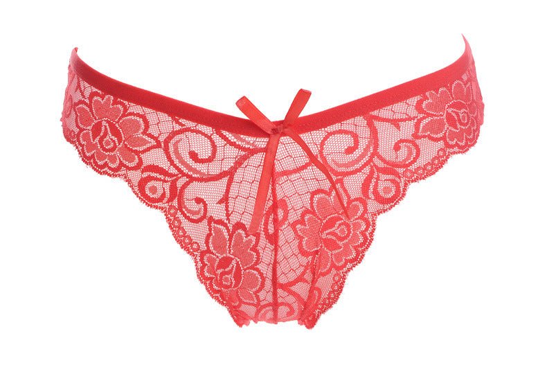 Low Rise Lace Briefs with Large Bow