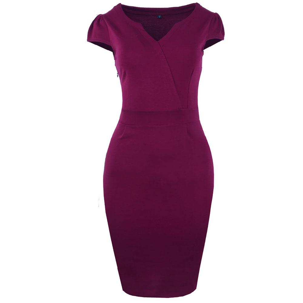 Sleek Crossover Bodice Sheath Dress