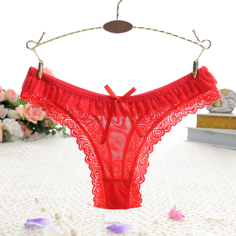 Sweetheart Lace Bowtie Thong Panty