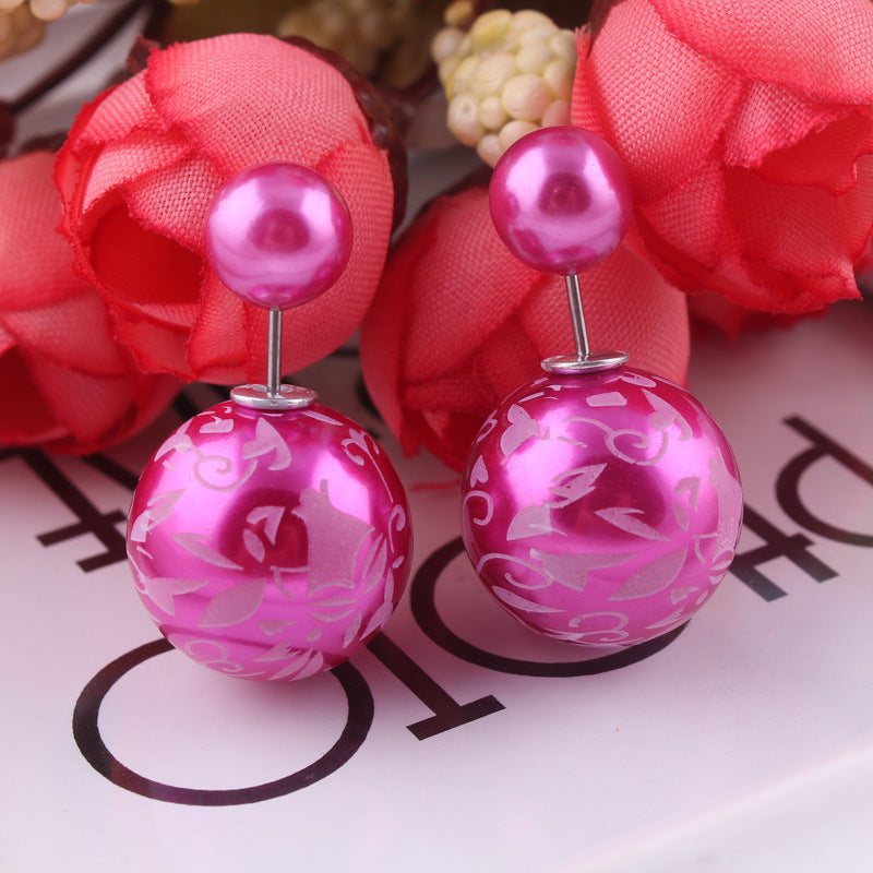 Decorative Spherical Double Sided Earrings