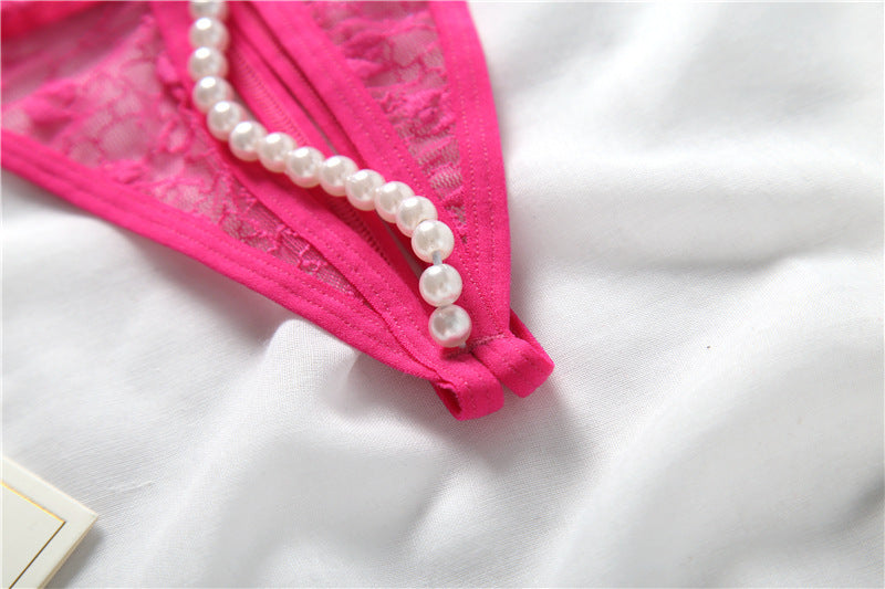 Pearl String and Butterfly Embroidery Thongs