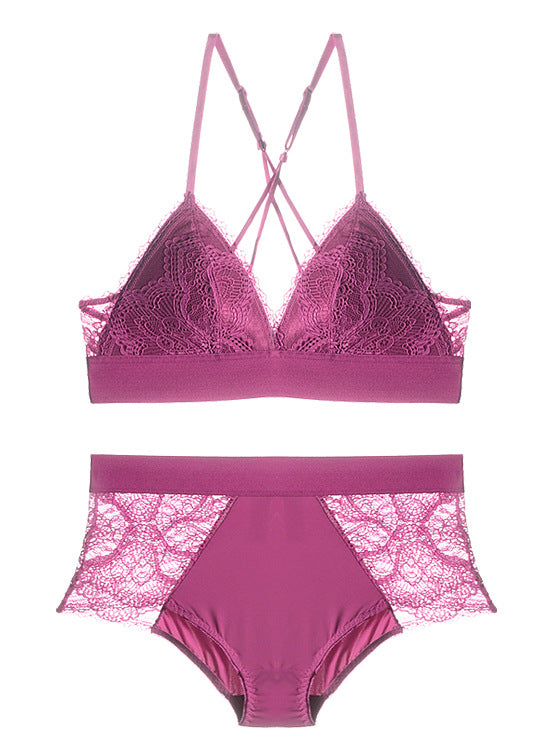 Lace Layover bralette en panty set