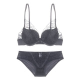 Lace Overlay Bra and Panty Set