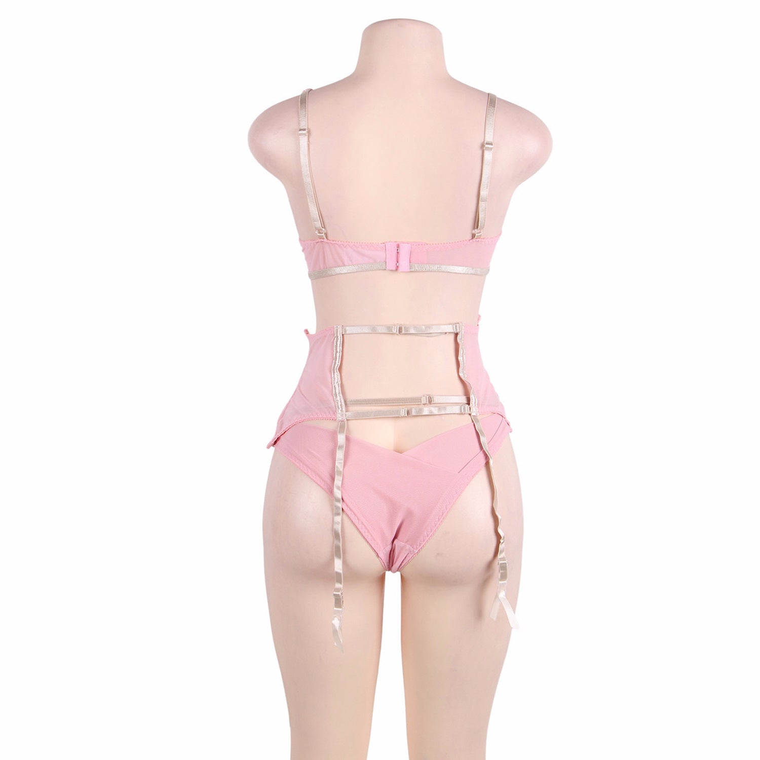 Plus Size Corset Style Garter Panty Set