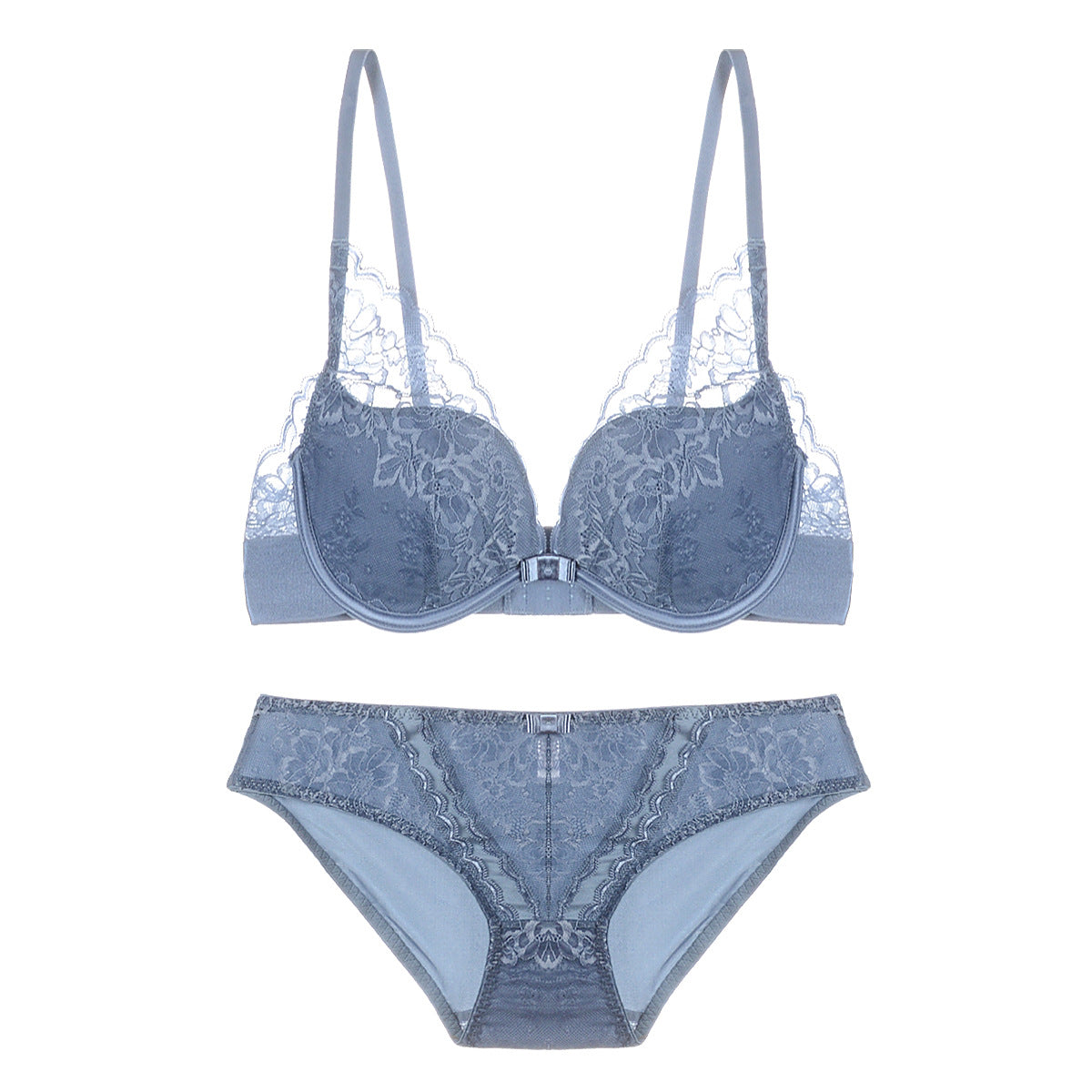 Lace Overlay Bra and Panty Set