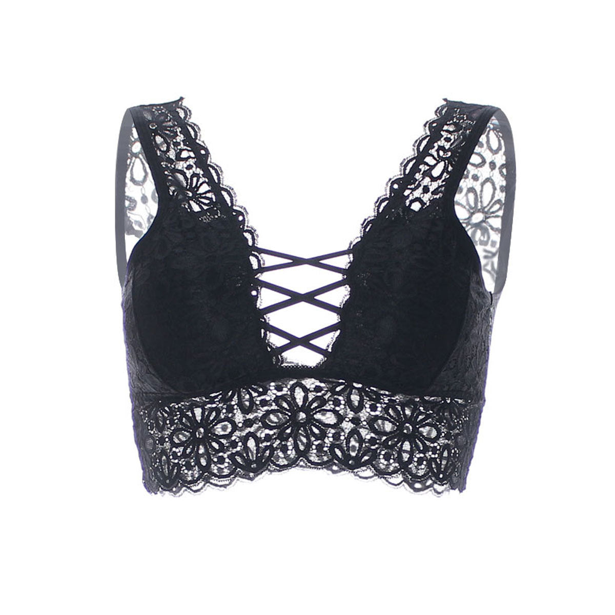 Corset Cage Lace Trim Bralette - Theone Apparel