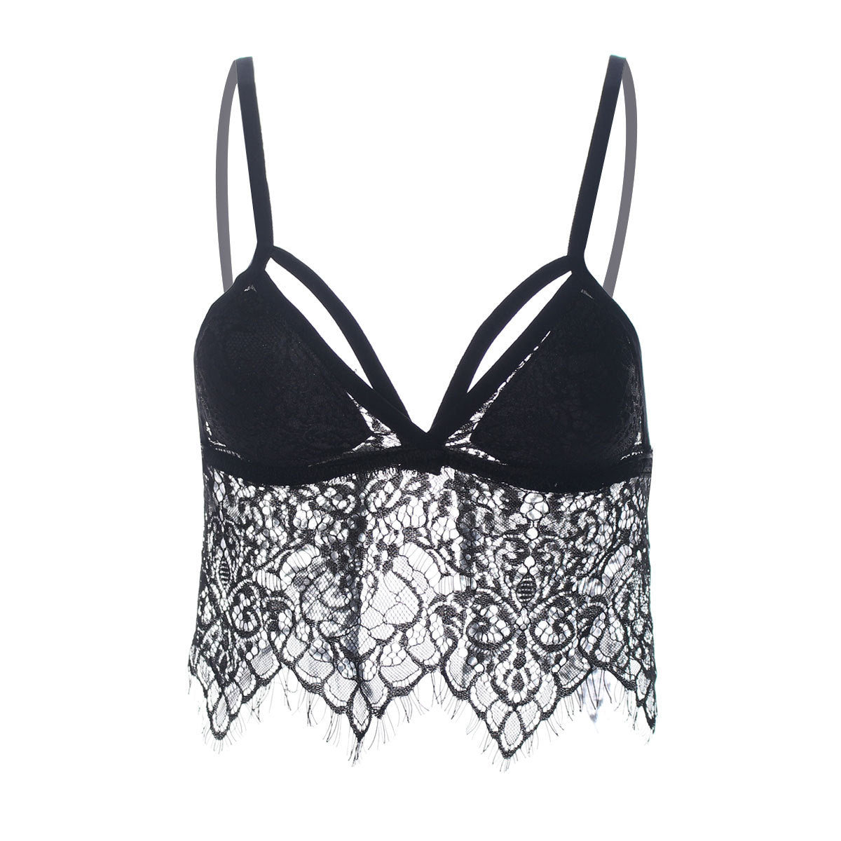 Fancy Hem Cage Front Statement Bra