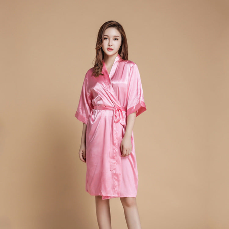 Sweet and Simple Satin Tie Robe