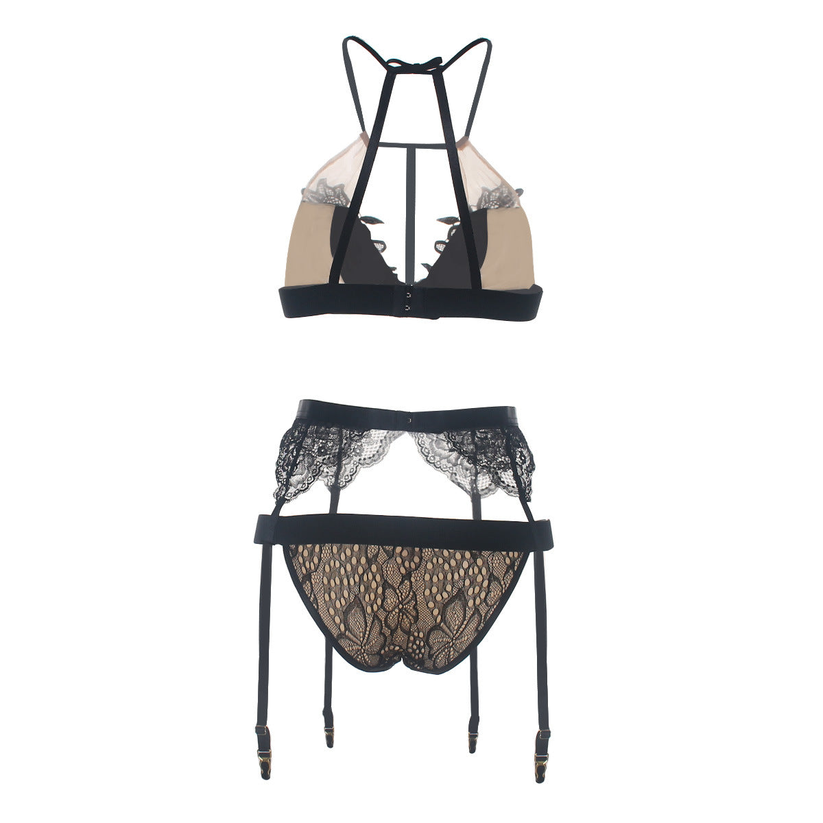 Daring Decadence Bra and Garter Set - Theone Apparel