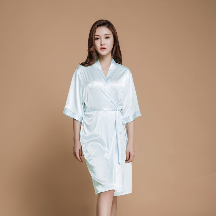 Sweet and Simple Satin Tie Robe