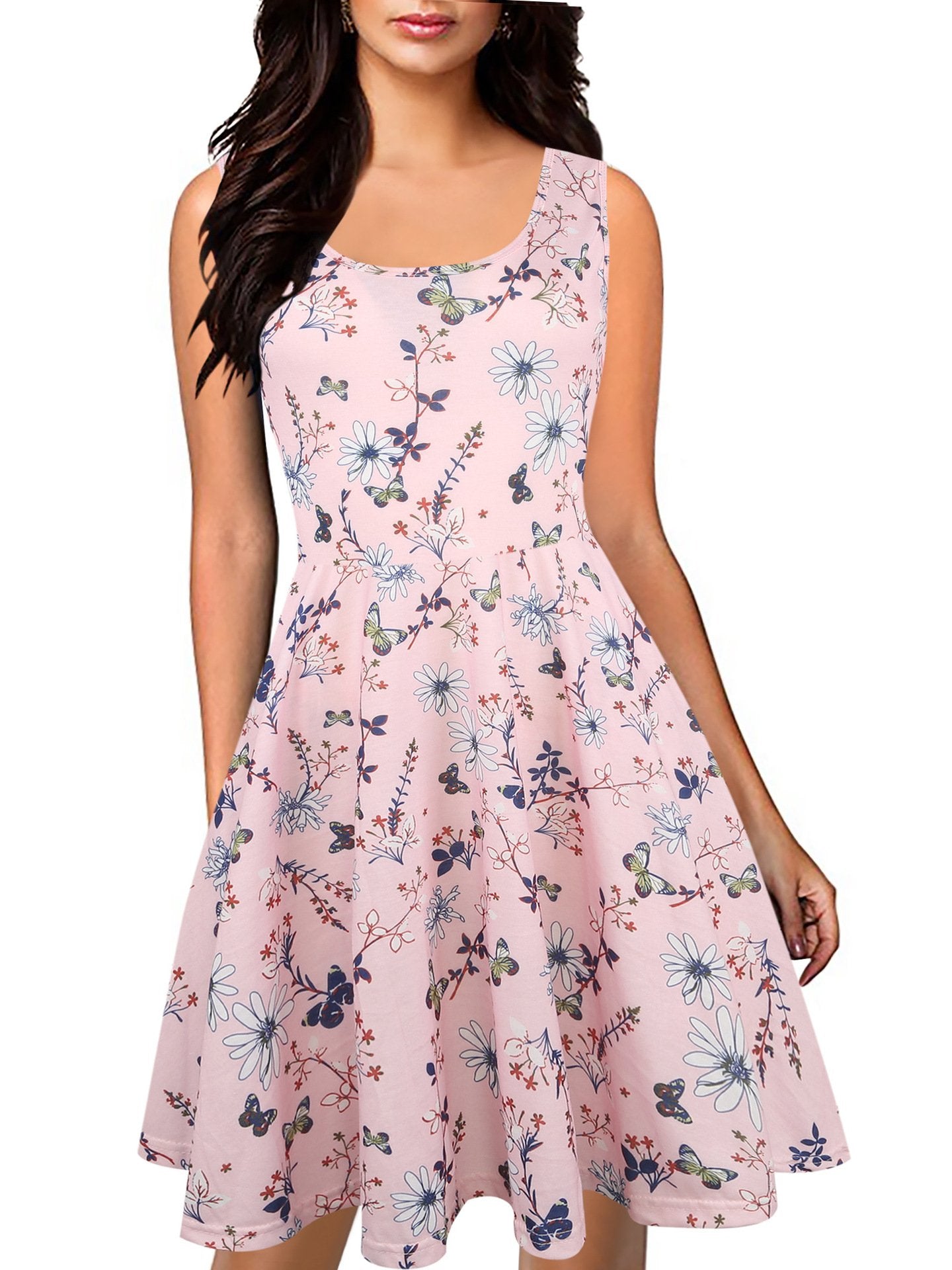 Floral Deep Scoop Tank Dress