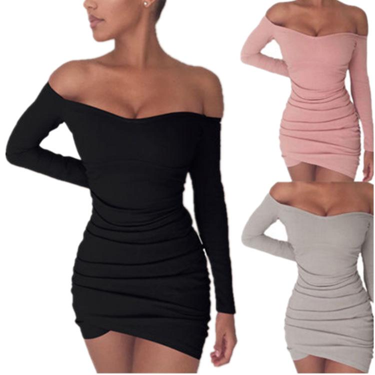 Ruched Off-Shoulder Mini Bodycon Dress