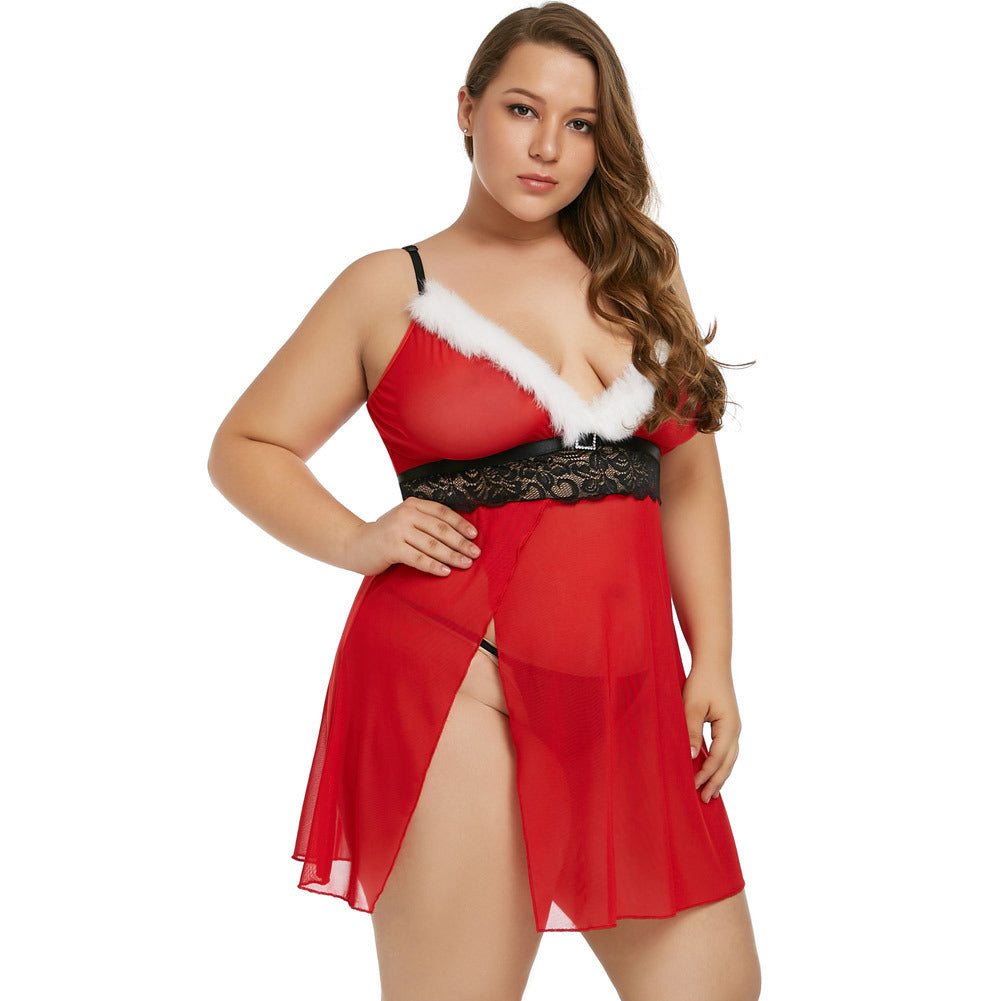 Plus Size Sexy Santa Claus Mini Dress