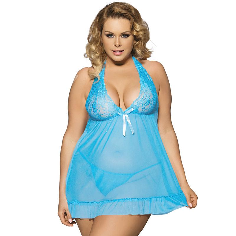 Plus Size Sheer Lace Dress With Bows