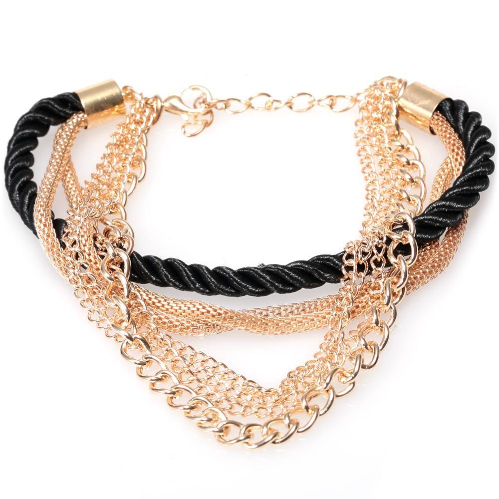 Pulsera de mujer tejida a mano multicapa