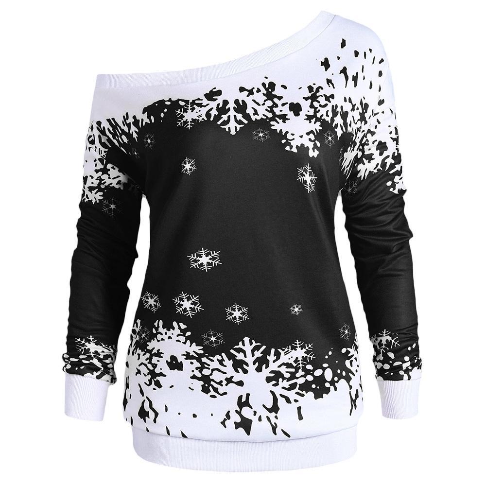 Sneeuwvlok een schouder plus siatshirt sweatshirt