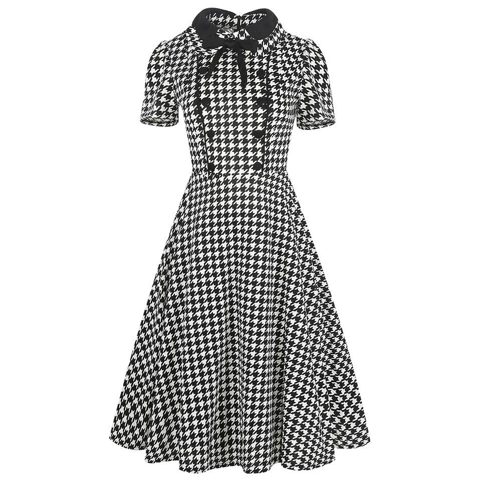 Gingham Double Breasted Bow Dress