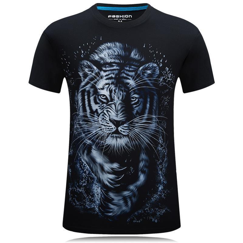 Camisa de manga corta con tigre blanco