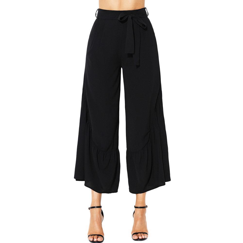 Wide Leg Tie Waist Palazzo Pants