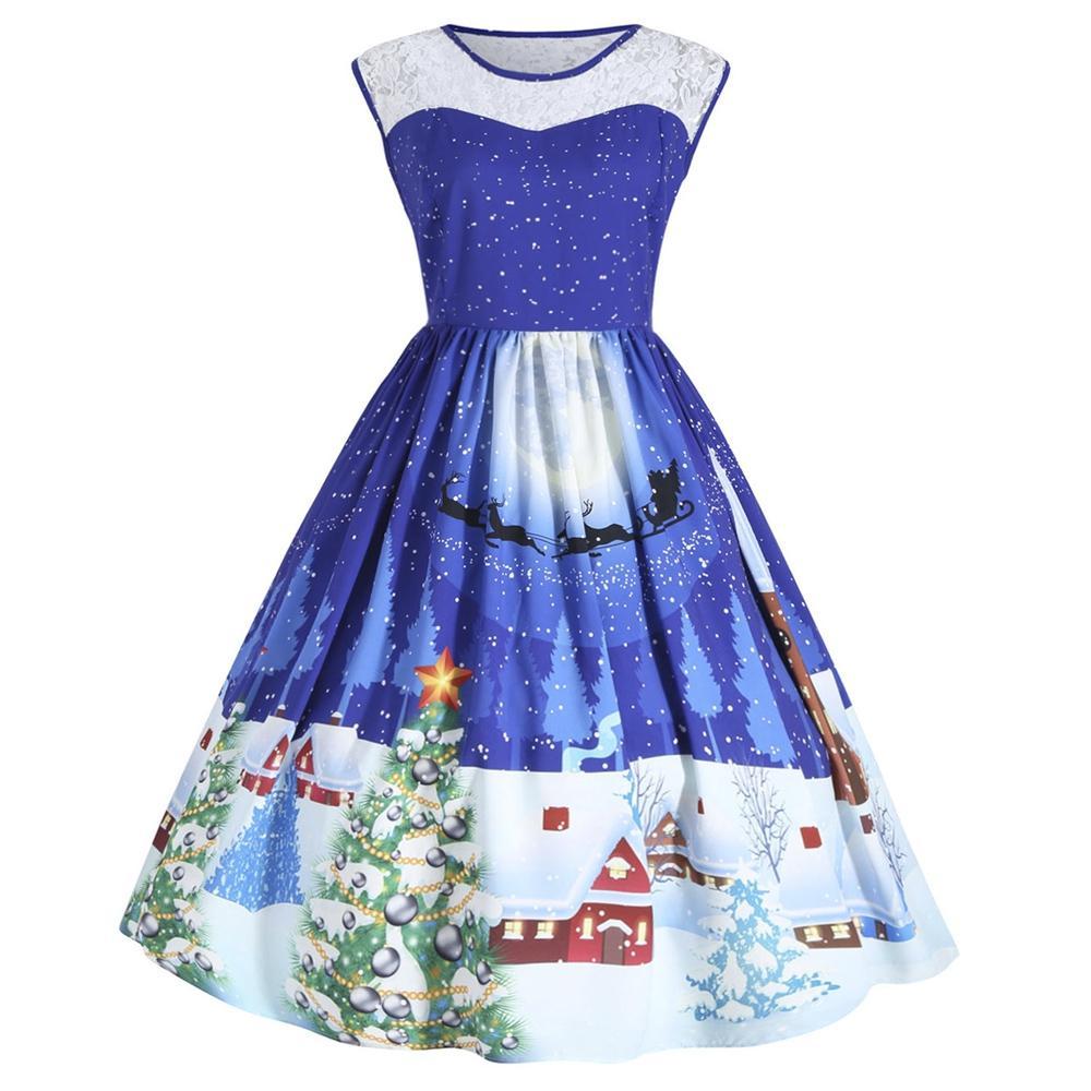 Ärmelloses Weihnachtsfeierkleid in Übergröße