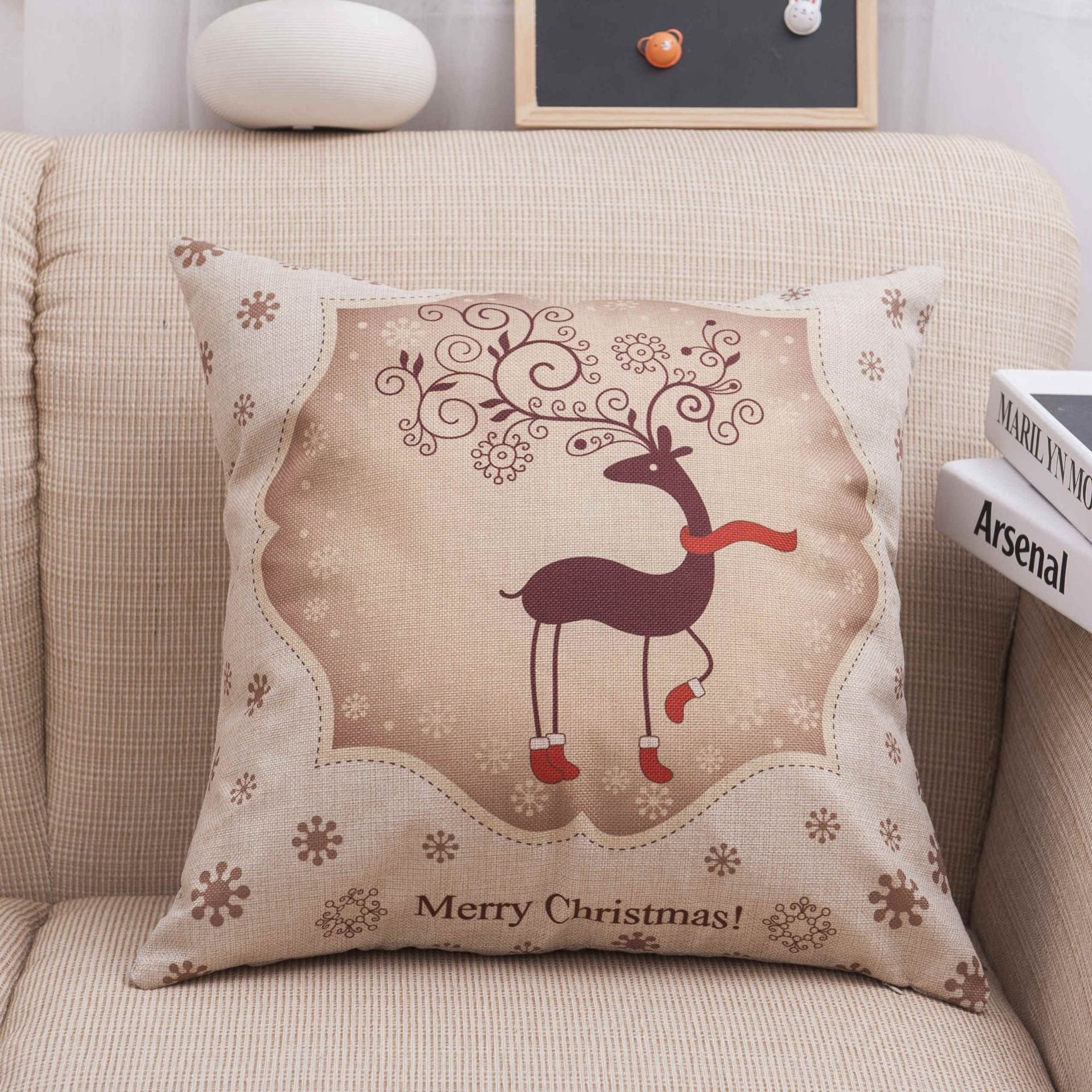 Country Christmas Square Pillow Covers - Theone Apparel