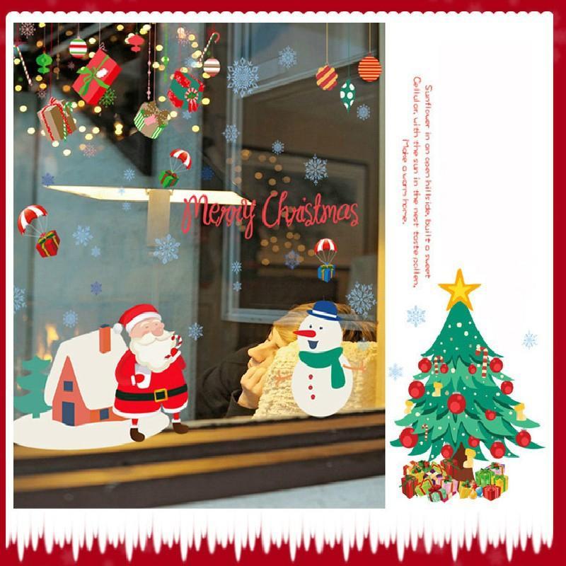 Cristmas Tree and Santa Wall Stickers - Theone Apparel