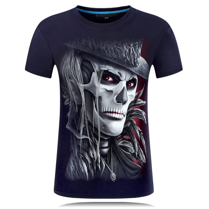 Spookachtige schedel met tophoed shirt