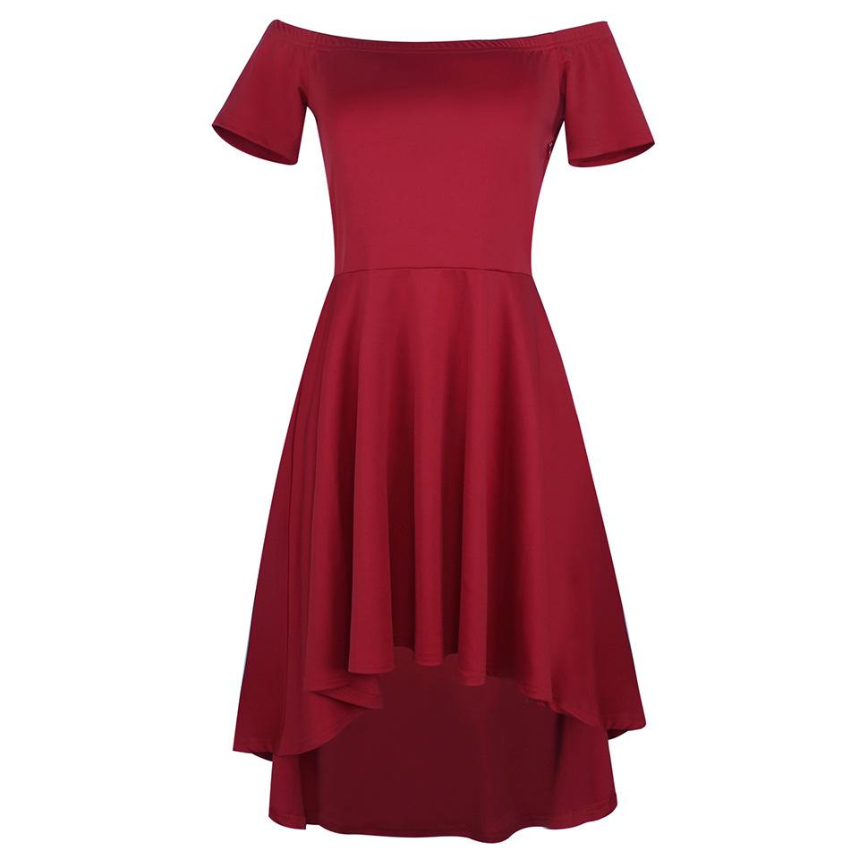 Off-Shoulder-Kleid mit hohem und niedrigem Saum