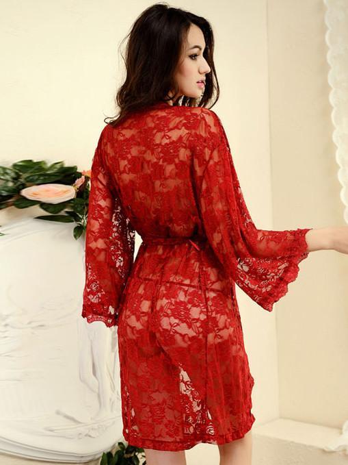 Elegant Eyelash Lace and Robe Set - Theone Apparel