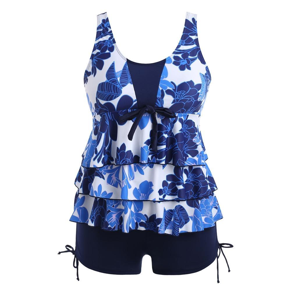 Floral Plus Size Tankini Set