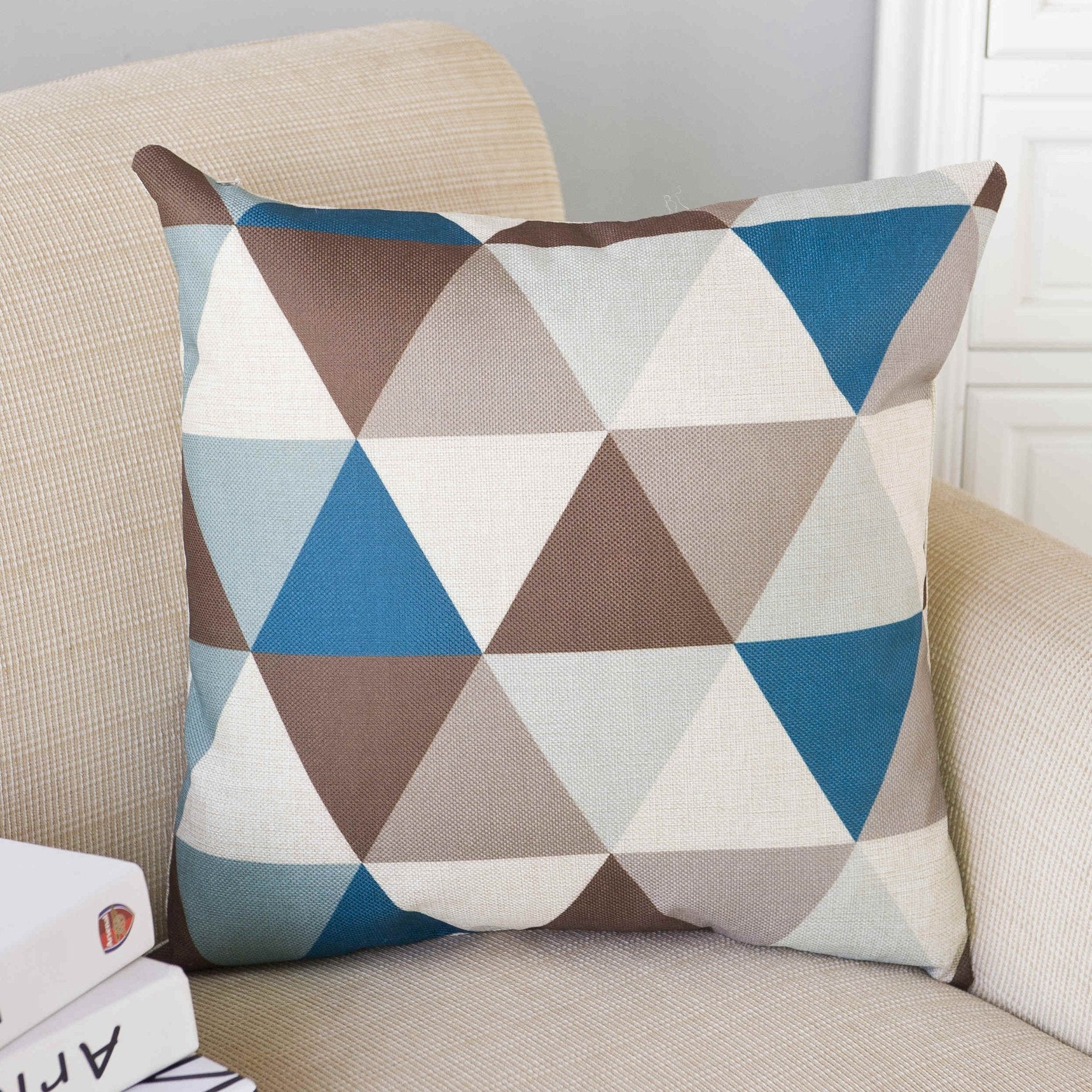 Geo Splice Triangle Print Pillow Covers