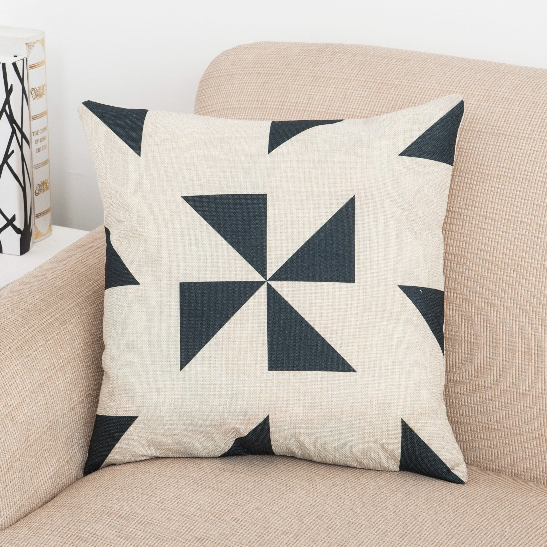 Geo Splice Triangle Print Pillow Covers