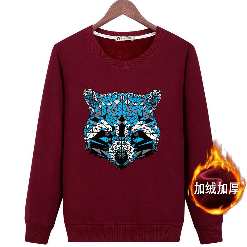 Geometric Tile Raccoon Graphic Sweater-Dark Red-Theone Apparel