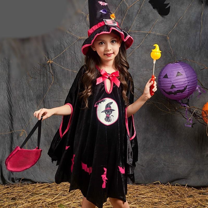 Traje de menino e menina de Halloween correspondente