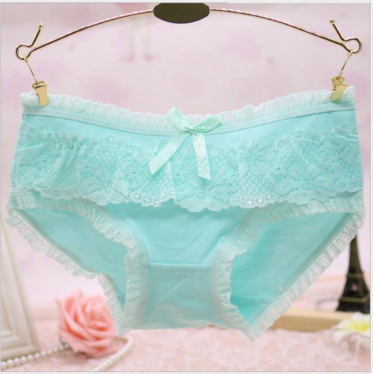 Girly Lace and Ruffles Bikini Panty-Light Green-Theone Apparel