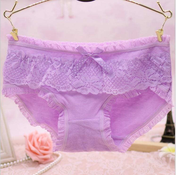 Girly Lace and Ruffles Bikini Panty-Light Purple-Theone Apparel