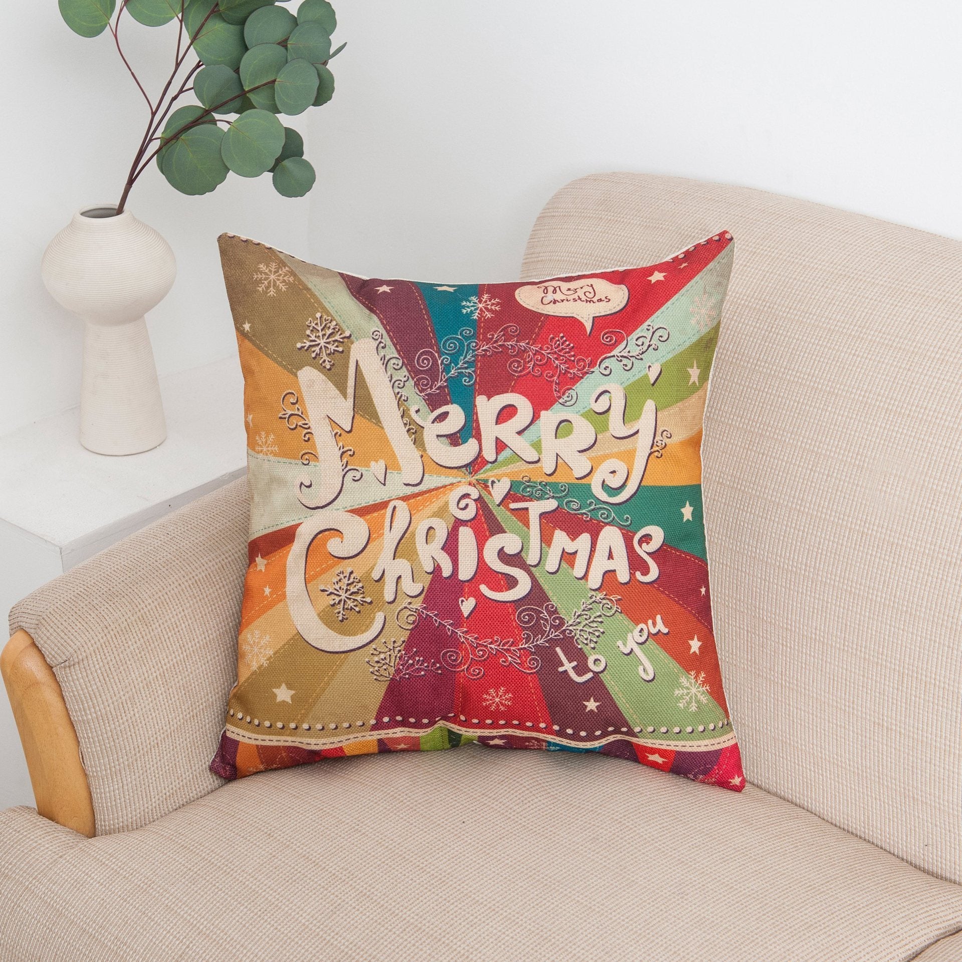 Happy Holiday Christmas Pillow Covers