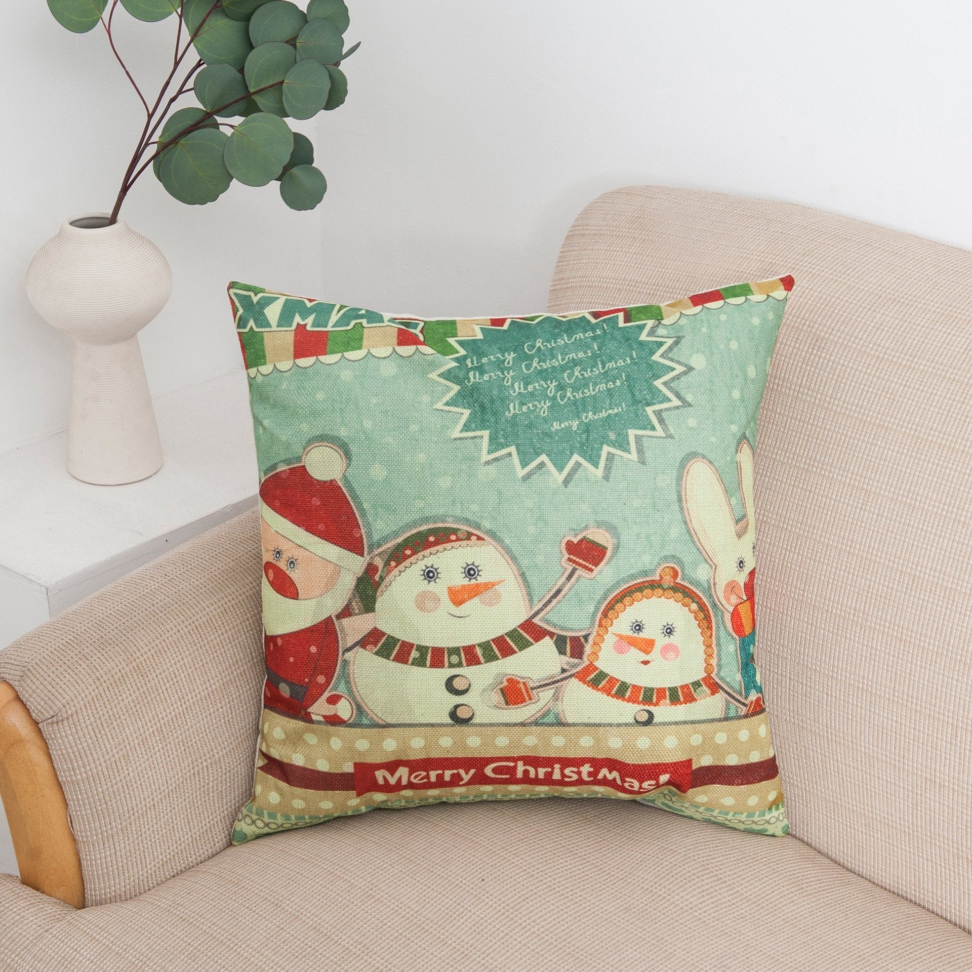 Happy Holiday Christmas Pillow Covers-601-0015-S6-Theone Apparel