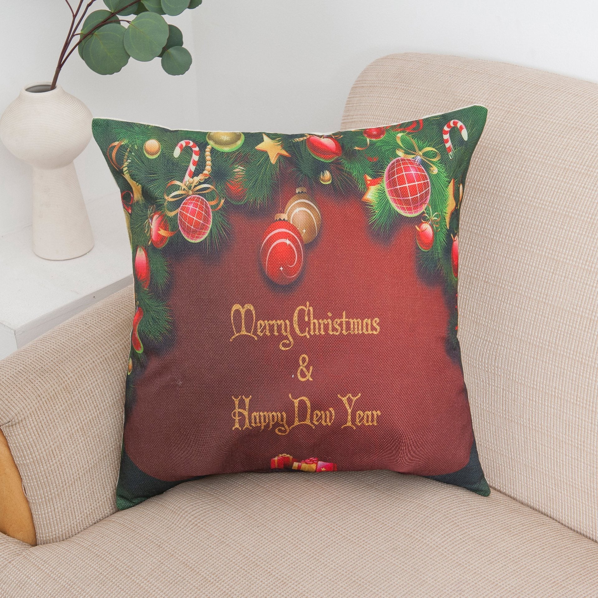 Happy Holiday Christmas Pillow Covers